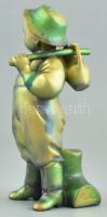 Zsolnay korsós fiú. Eozinmázas porcelán fajansz, jelzett, 1930 körül, sérült, javított. m: 20 cm