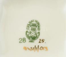 Zsolnay búzavirágmintás porcelán bonbonier, kézzel festett, jelzett, hibátlan, 4,5x7,5x7,5 cm