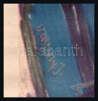 Vaszary János (1867-1939) festményéről készült régebbi ofszet reprodukció, foltos, hullámos, 22,5x19...