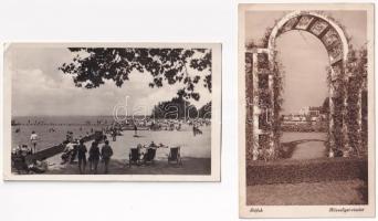 Siófok - 4 db régi város képeslap