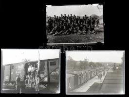 cca 1914 és 1942 között készült katonai felvételek (katonák a vasútállomáson, tisztek és katonák csa...