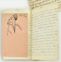 1914-1916 Napló az 1. világháborúból 13 kézzel írt füzet, részletes leírás, személyes jellegű feljeg...