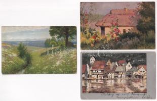 6 db RÉGI művész motívum képeslap / 6 pre-1945 art motive postcards