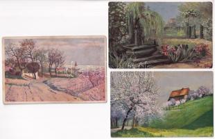 5 db RÉGI művész motívum képeslap / 5 pre-1945 art motive postcards