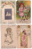 13 db RÉGI motívum képeslap: gyerekek, litho is / 13 pre-1945 motive postcards: children, litho