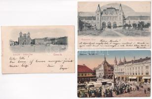 Temesvár, Timisoara; - 3 db RÉGI város képeslap / 3 pre-1945 town-view postcards