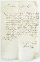 1785 Damonya (ma Chernelházadamonya), azonosítatlan hivatalnok levele Rumi József Vas vármegyei nemeshez hivatali ügyben, papír, latin nyelven