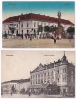 2 db RÉGI felvidéki város képeslap: Érsekújvár, Komárom / 2 pre-1945 Upper-Hungarian (Slovak) town-view postcards: Nové Zámky, Komárno