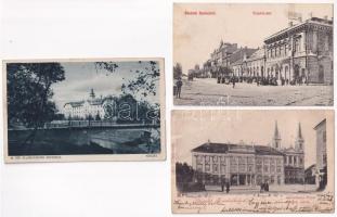 3 db RÉGI magyar város képeslap: Kőszeg, Szolnok, Szombathely / 3 pre-1945 Hungarian town-view postcards