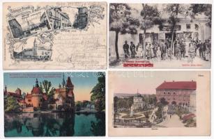 4 db RÉGI magyar város képeslap: Körösladány, Budapest, Pécs / 4 pre-1945 Hungarian town-view postcards