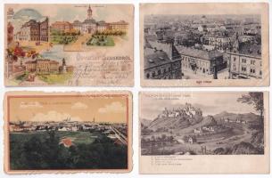 4 db RÉGI magyar város képeslap: Győr, Veszprém, Szeged, Szombathely / 4 pre-1945 Hungarian town-view postcards