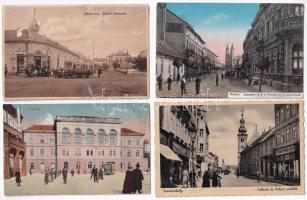 4 db RÉGI magyar város képeslap: Miskolc, Szombathely, Jászberény, Sopron / 4 pre-1945 Hungarian town-view postcards