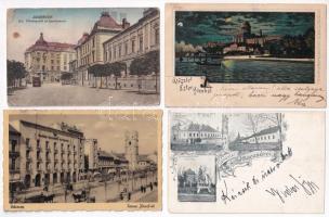 4 db RÉGI magyar város képeslap: Esztergom, Debrecen, Sárosd / 4 pre-1945 Hungarian town-view postcards