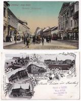 4 db RÉGI magyar város képeslap: Miskolc, Keszthely, Ják, Csurgó / 4 pre-1945 Hungarian town-view postcards