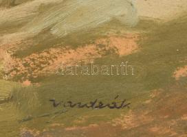 Várdeák Ferenc (1897-1971): Kikötő (Óbuda). Olaj, karton. Jelzett. Kiállítva: Várdeák Ferenc (1897-1...