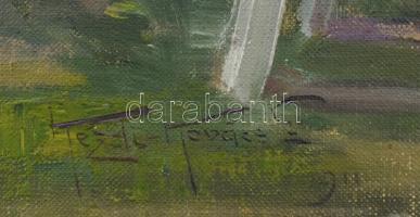 Kézdi-Kovács László (1864-1942): Régi templom az angliai Bonchurchben (Isle of wight), 1910 körül. O...