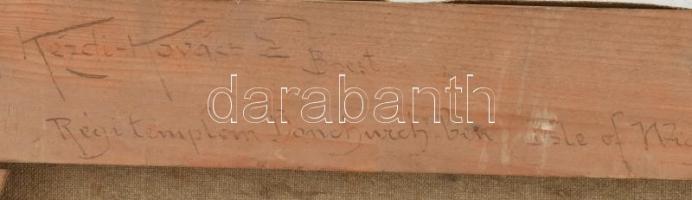 Kézdi-Kovács László (1864-1942): Régi templom az angliai Bonchurchben (Isle of wight), 1910 körül. O...