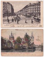 Budapest - 2 db RÉGI (1905 előtti) város képeslap / 2 pre-1905 town-view postcards