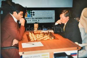 Karpov és Amand az 1998 évi sakk világbajnokságon /chess championship photo 9x12 cm