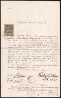 1902 Izsák zálogjog törlésről szóló irat, a hitközség vezetőjének aláírásával Neubach Dezső