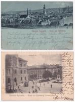 Sopron - 2 db RÉGI (1905 előtti) város képeslap / 2 pre-1905 town-view postcards