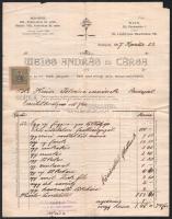 1907 Weiss András és Társa gépgyár fejléces számla a tulajdonos aláírásával