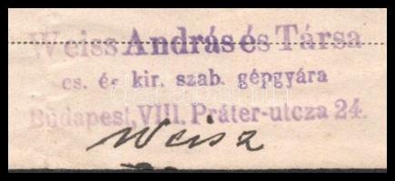 1907 Weiss András és Társa gépgyár fejléces számla a tulajdonos aláírásával