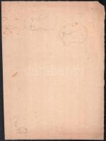 Deák Ébner Lajos (1850-1934): Erdőrészlet. Ceruza, papír. Jelezve jobbra lent. Kétoldalas mű, hátold...