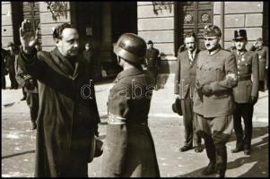 cca 1944 Szálasi Ferenc (1897-1946) politikus, ,,nemzetvédő a hatalomátvétel idején, 1 db NEGATÍV Kotnyek Antal (1921-1990) budapesti fotóriporter hagyatékából, 4,5x6,3 cm