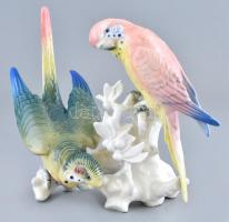 Porcelán papagájpár ENS jelzéssel, hibátlan, m: 16 cm