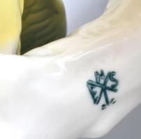 Porcelán papagájpár ENS jelzéssel, hibátlan, m: 16 cm