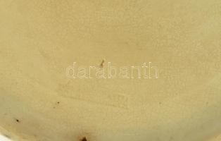 Bélapátfalva benyomott jelzéses kerámia tányér, kézzel festett (korának megfelelő állapotban) d: 29 ...
