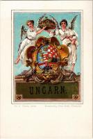 (Vorläufer) Koenigreich: Ungarn. / Magyar királyi címer / The Kingdom of Hungary, coat of arms. Kunstverlag Paul Kohl No. 9. litho
