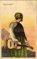 1924 Italian lady art postcard. Anna & Gasparini 523-5. s: Mauzan (EB)
