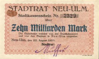 Német Birodalom/Weimari Köztársaság/Neu-Ulm 1923.8.22. 10.000.000.000M T:II