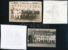 Apc, 1930 és 1940 között készült csoportképek, a focicsapatokhoz név szerinti leírás is tartozik, 2 db vintage fotó, 8,3x13,5 cm