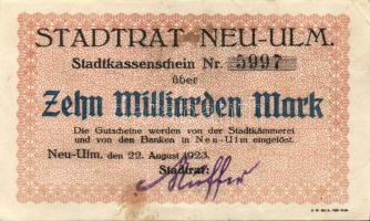 Német Birodalom/Weimari Köztársaság/Neu-Ulm 1923.8.22. 10.000.000.000M T:II