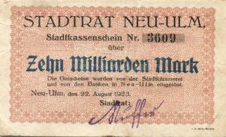 Német Birodalom/Weimari Köztársaság/Neu-Ulm 1923.8.22. 10.000.000.000M T:III