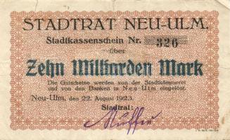 Német Birodalom/Weimari Köztársaság/Neu-Ulm 1923.8.22. 10.000.000.000M T:III