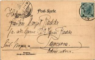 1901 Wien, Vienna, Bécs; Am Hof, Radetzky-Monument. L.V. Ender'sche Kunstanstalt 105. Art Nouve...