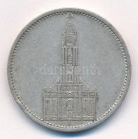 Német Harmadik Birodalom 1934F 5M Ag Náci hatalom első évfordulója T:2 ph. German Third Reich 1934F 5 Marks Ag 1st Anniversary of Nazi rule C:XF edge error Krause KM#83