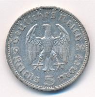 Német Harmadik Birodalom 1936A 5M Ag "Hindenburg" T:2 kis ph. 
German Third Empire 1936A ...