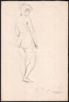 Mattyasovszky-Zsolnay László (1885-1935), kétoldalas mű: Női akt, férfi akt. Ceruza, papír. Hagyatéki pecséttel jelzett. 31x21 cm