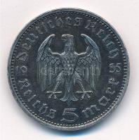 Német Harmadik Birodalom 1935E 5M Ag "Hindenburg" T:2 patina 
German Third Reich 1935E 5 ...