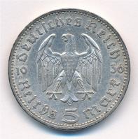 Német Harmadik Birodalom 1936A 5M Ag "Hindenburg" T:2,2- 
German Third Empire 1936A 5 Rei...
