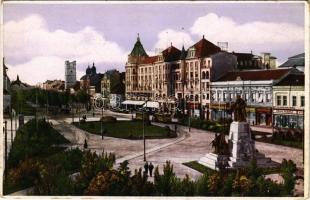 Debrecen, Ferenc József út, villamos, Frank Rezső üzlete (EK)