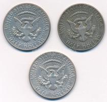 Amerikai Egyesült Államok 1966. 1/2$ Ag "Kennedy" + 1967. 1/2$ Ag "Kennedy" + 19...