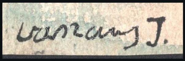 Vaszary J jelzéssel: Vízparti táj. Akvarell, papír. Lapszéli apróbb sérüléssel. 21,5x28,5 cm