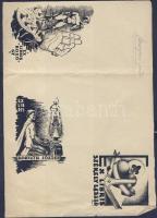 Bozó Gyula (1913-2009): 11 db különféle ex libris és egyéb kisgrafika, több szignált