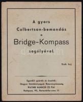 cca 1930 A gyors Culbertson-bemondás a Bridge-Kompass segélyével. Magyar Játékkártyagyár Rt. Kártyajáték szabályzat. + Bridzs felíró notesz perforált lapokkal.